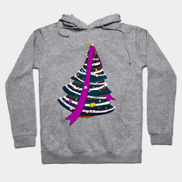 Xmas tree with cute Peppermint candy Hoodie by Red Fox